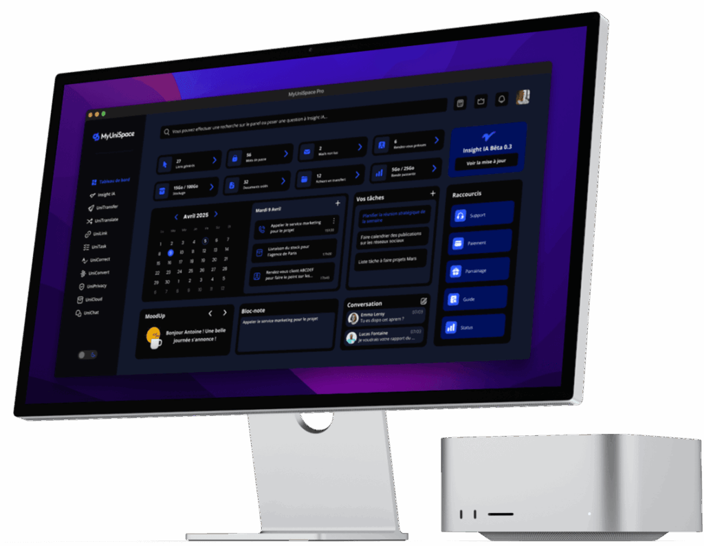 MyUniSpace sur Mac Studio